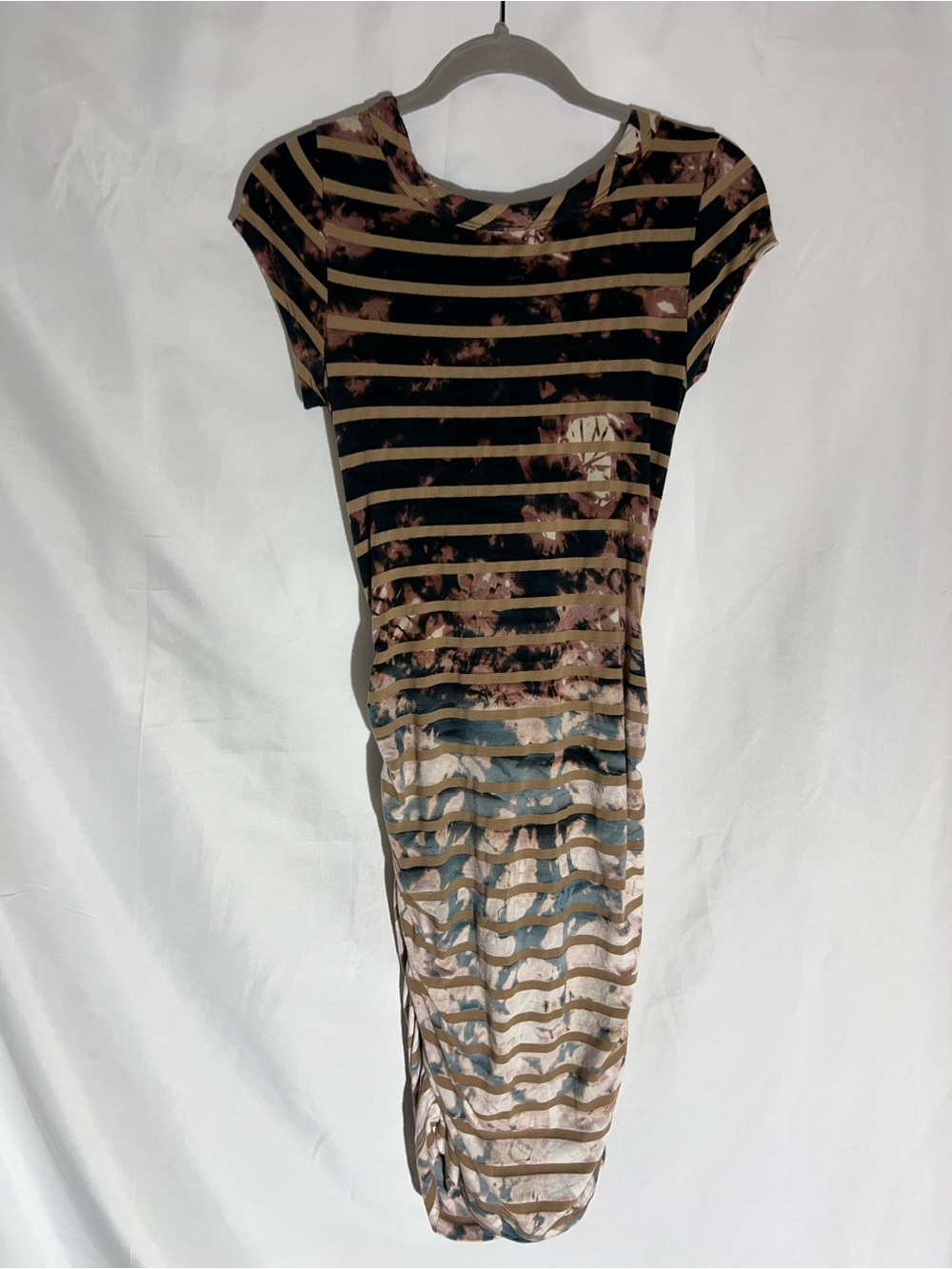 NWT Women’s HARD TAIL Striped Fitted Open-Back Midi Dress